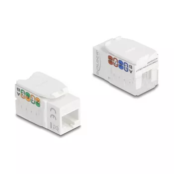 Keystone-Modul DELOCK 90720, flach RJ-45, weiß, 16,8×32,6×19,6 mm