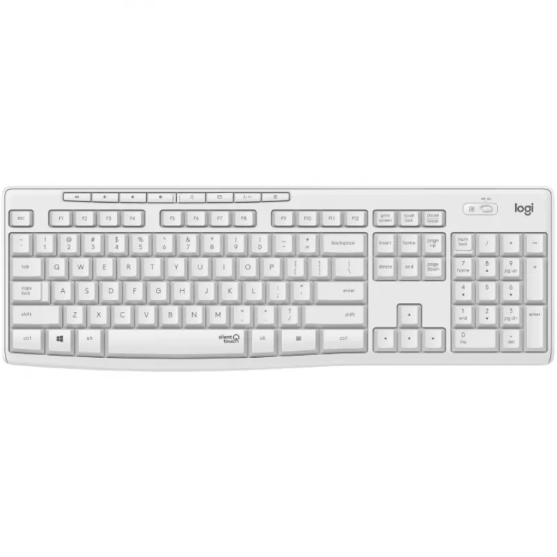 Logitech MK295 Leise Tastatur & Maus Set, Weiß, Kabellos via USB-Empfänger, Schweizer Layout, 920-009872