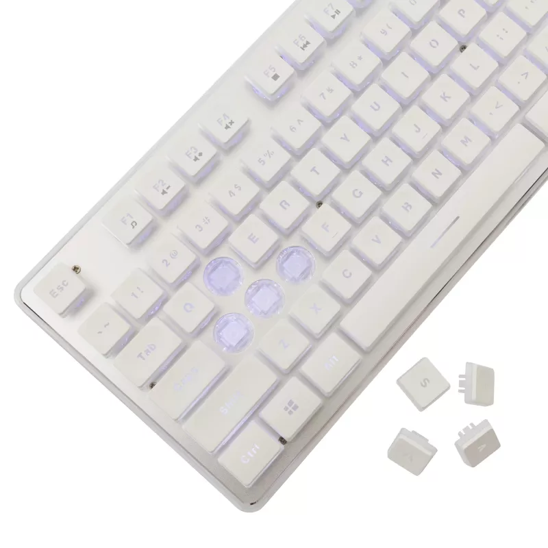 Mechanische Gaming-Tastatur White Shark TACHI-W-US — kompaktes TACHI White-Layout