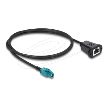 Koaxialkabel DELOCK 90700 – 1 m, HSD Z auf RJ-45, schwarz/blau