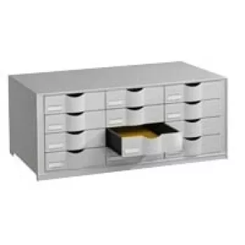 Schubladenbox Paperflow EO9H4442.02 hellgrau A4 12 Schubladen