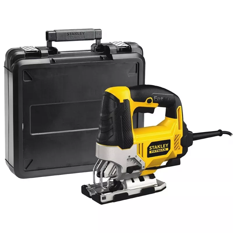 Stichsäge STANLEY FME340K — 710 W, 3000 H/min, Schnitttiefe Holz 85 mm, Stahl 10 mm, Bügelgriff, Gehrungseinstellung