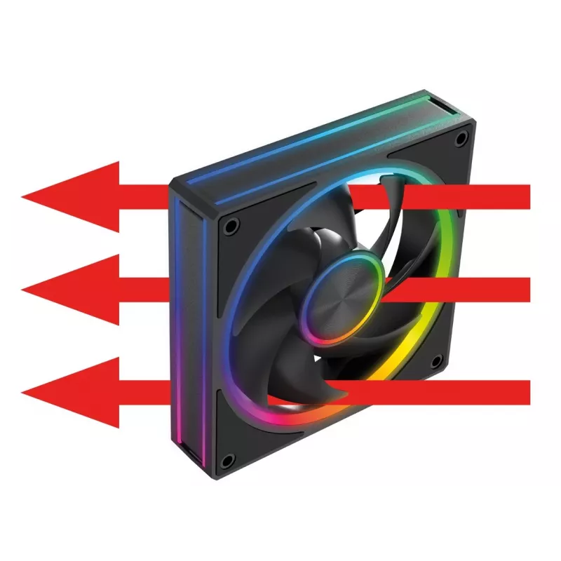 Gehäuselüfter MODECOM VOLCANO LOOP 120 ARGB, 120 mm, PWM, 400–1400 U/min, Schwarz