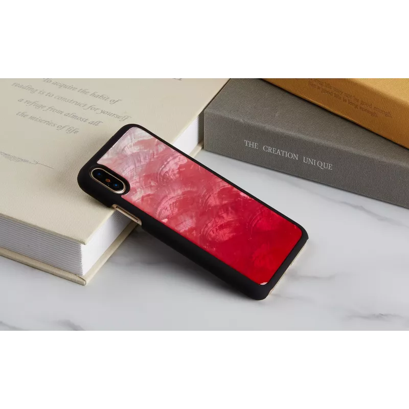Smartphone-Hülle iKins für iPhone XS / XS S – pink lake und schwarz, Schutzhülle