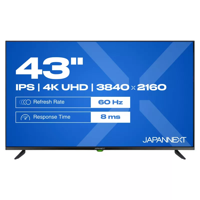 109,2cm/43 (3840x2160) JAPANNEXT JN-IPS430UHD60F 16:9 IPS 60Hz HDMI USB WLAN Lautsprecher Schwarz