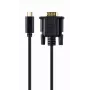 USB-Grafikadapter Gembird A-CM-VGAM-01, USB-C auf VGA, 1920x1080, 0,15 m Kabel, schwarz