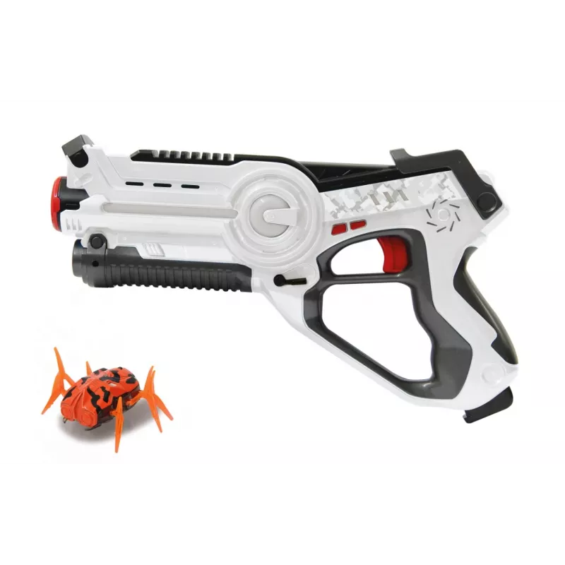 Jamara 410065 Impulse Laser Bug Hunt Set, Spielzeug-Laserpistole mit Ziel, Weiß/Orange