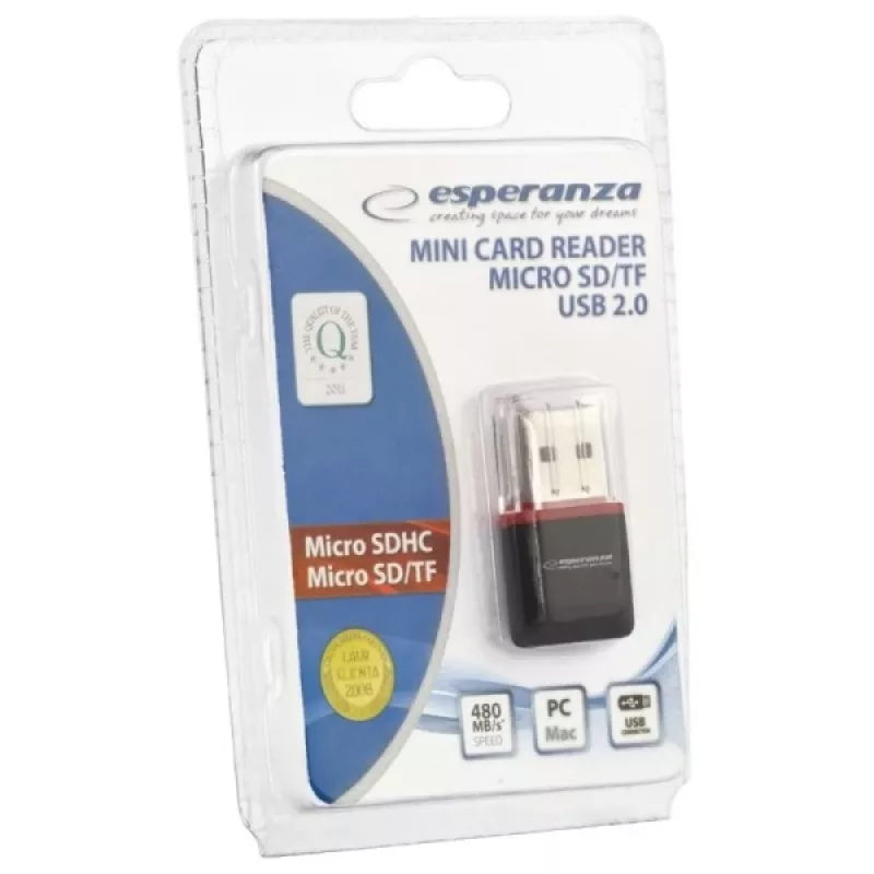 Esperanza EA134K Kartenleser Schwarz, Silber, Transparent USB 2.0