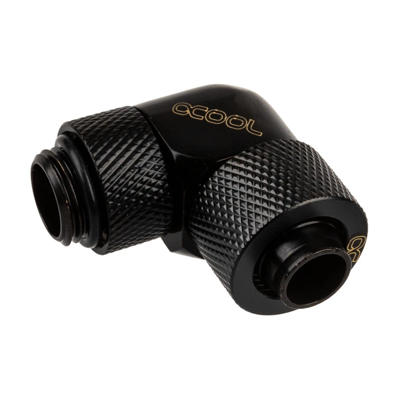 Alphacool Eiszapfen 13/10mm compression 90° rotatable G1/4 - Flüssigkühlsystemarmatur - Deep Black, mattschwarz (17230)