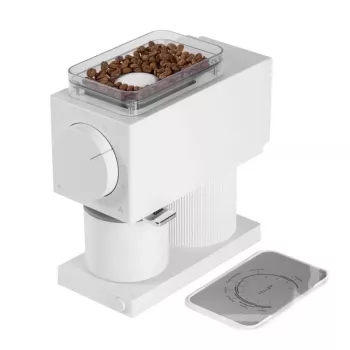 Elektrische Kaffeemühle Fellow Ode Gen 2 — 140 W, Edelstahlmahlwerk, 100 g Kapazität, weiß