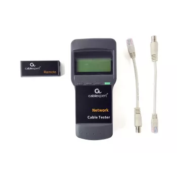 Netzwerkkabeltester GEMBIRD NCT-31 — Durchgangsprüfer mit LCD, Unterstützung für RJ-11/RJ-12/RJ-45, schwarz