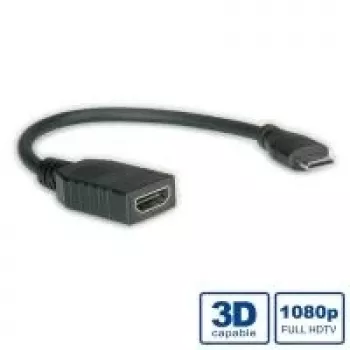 VALUE High Speed - Video-/Audio-/Netzwerkkabel - HDMI - HDMI, 19-polig (W) - Mini-HDMI, 19-polig (M) - 15 cm - Geschirmt - Schwarz (11.99.5586)