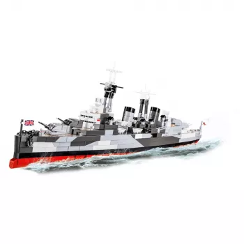 Konstruktionsspielzeug Cobi HMS Belfast Modell im Maßstab 1:300 COBI-4844, Ausstellungsbau des historischen Leichten Kreuzers der Royal Navy