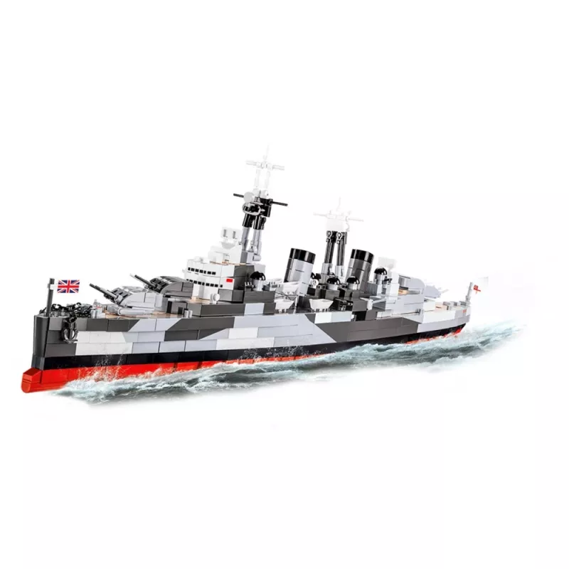 Konstruktionsspielzeug Cobi HMS Belfast Modell im Maßstab 1:300 COBI-4844, Ausstellungsbau des historischen Leichten Kreuzers der Royal Navy