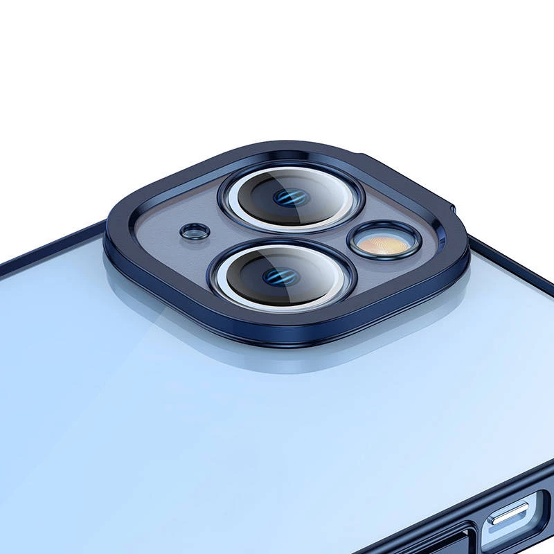 Schutzhülle und Panzerglas-Set Baseus für iPhone 14 Plus – Glitter transparent blau