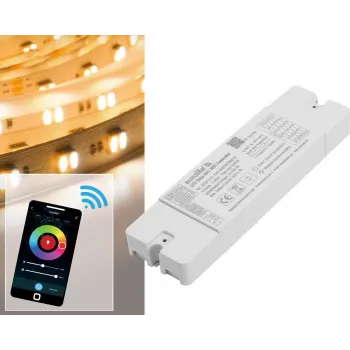 LED-Strip-Controller EUROLITE 50531113 WiFi 5in1 – Mehrkanal-Wi‑Fi-Controller für RGB/RGBW/monochrome LED-Strips