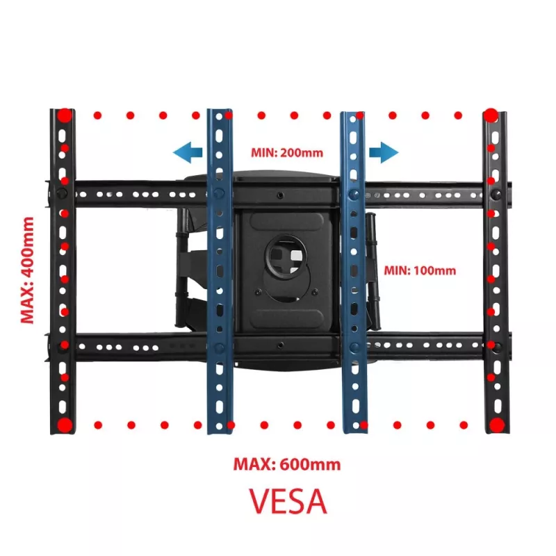 Wandhalterung ESPERANZA ERW021 für 40–85 Zoll Flachbildfernseher, Metall, neigbar, 6–50 cm Abstand, 68 kg Tragkraft, VESA 200x100–600x500 mm
