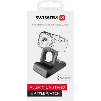 Aluminium-Ständer SWISSTEN 25005200 für Apple Watch Series 1–6, Grau