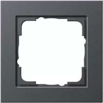 Schalterabdeckrahmen GIRA E2 Anthrazit — Thermoplast, schraubenlos, 80,8×80,8×9,3 mm