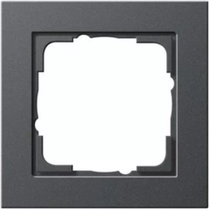 Schalterabdeckrahmen GIRA E2 Anthrazit — Thermoplast, schraubenlos, 80,8×80,8×9,3 mm