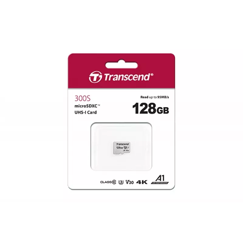 Flash-Speicher Transcend 128 GB MicroSDXC SD300S mit Adapter