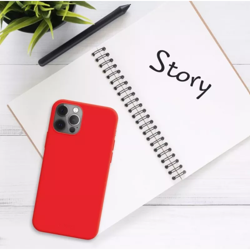 Rückabdeckung FIXED für Apple iPhone 16 Pro, gummierte Oberfläche, rot