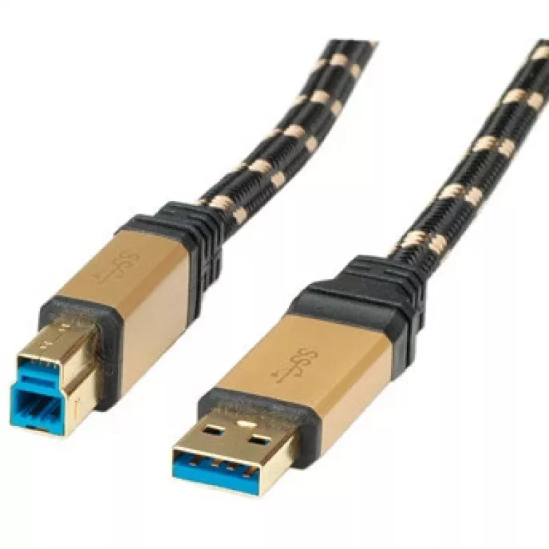 USB 3.0 Kabel ROLINE GOLD Typ A M - B M 3,0 m