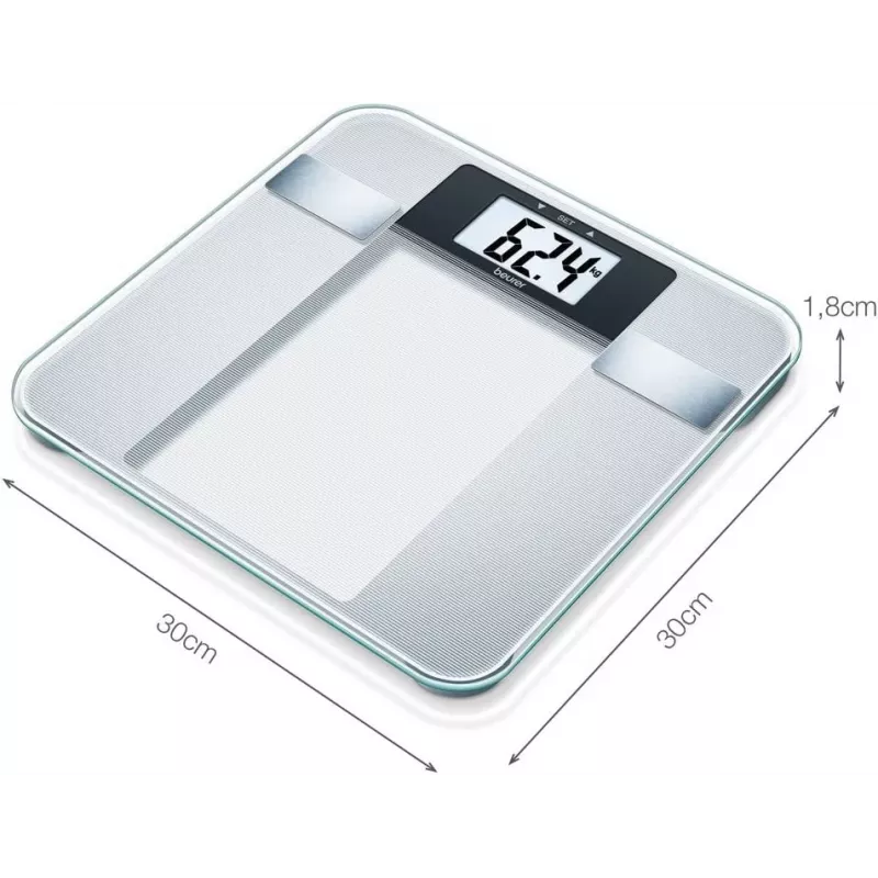 Beurer BG 13 Square Grau, Transparent elektronische Personenwaage