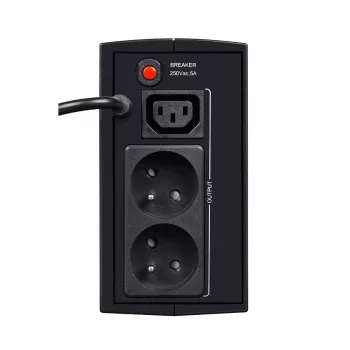 EVER DUO 350 AVR T/DAVRTO-000K35/00 Line-Interactive Tower-USV, 350 VA / 245 W, 1x IEC C13 + 2x Schuko, 12 V 5 Ah Akku, schwarz