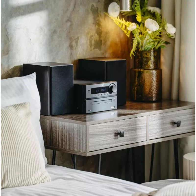 Mini Hi‑Fi Stereo System Adler AD 1917 — Bluetooth V5.3, CD/USB/MP3, 2×25 W RMS, UKW-Tuner, 4‑Band-Equalizer, AUX, Schwarz