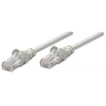 Intellinet Netzwerk-Patchkabel, Cat5e, 1 m, Grau, CCA, U/UTP, PVC, RJ45, vergoldete Kontakte, Snagless, Booted, lebenslange Garantie