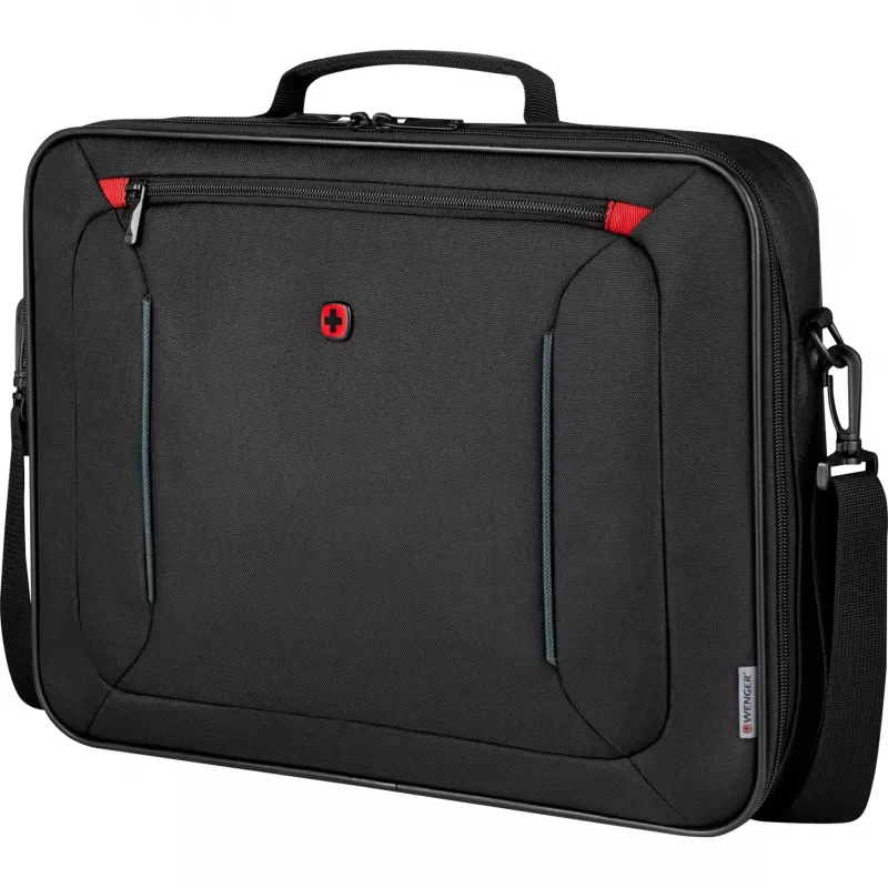 Laptoptasche Wenger BQ 16 Clamshell — wasserabweisende schwarze Hülle für 16-Zoll-Laptops, robuste Schutzhülle