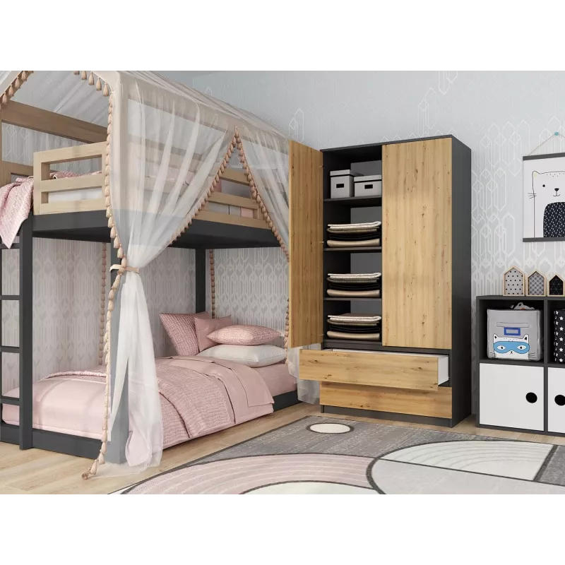 Topeshop SZAFA MALWA AN/AR K bedroom wardrobe/closet 5 shelves 2 Tür(s)