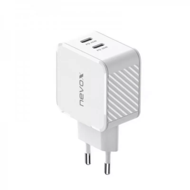 Nevox 45W Dual USB-C Power Delivery GaN-Ladegerät, weiß, Modell 2569