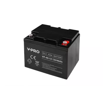 Versiegelte AGM-Batterie Volt Polska VPRO 12V 40Ah – wiederaufladbare Blei-Säure-Batterie für USV- und Bereitschaftsbetrieb