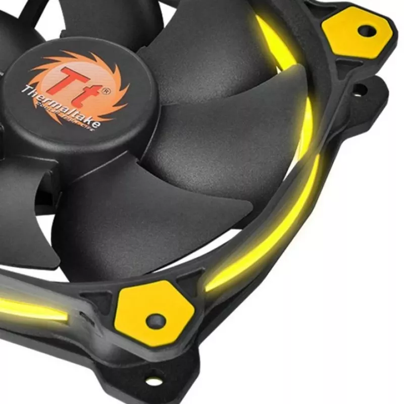Thermaltake Riing 14 LED 140mm Gehäuselüfter Schwarz/Gelb