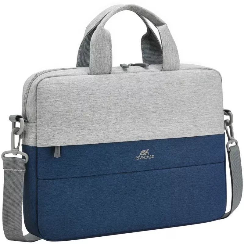 Laptop-Tasche Rivacase Prater für 10,1 Zoll–14 Zoll Laptops, Grau/Dunkelblau