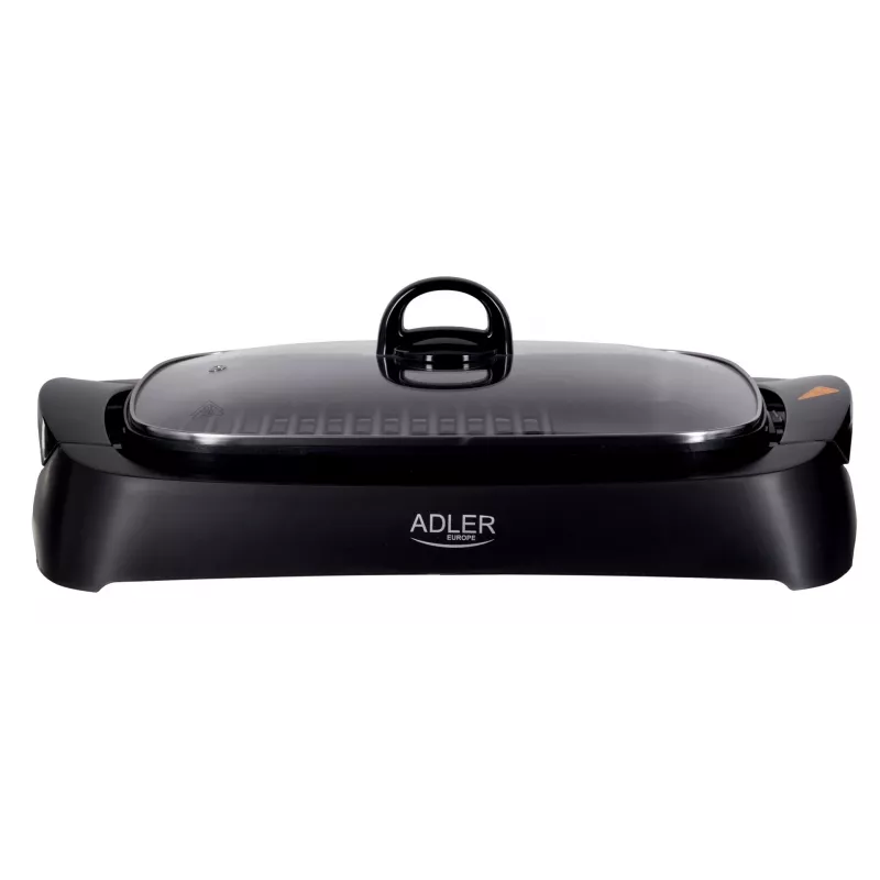Tisch-Elektrogrill Adler AD 6610, 3000 W, schwarz, rechteckige Dual-Zonen-Rost+Platte