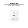 Dualer USB-Steckdosenadapter 65W, 2xUSB-C, weiß