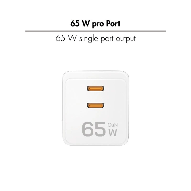 Dualer USB-Steckdosenadapter 65W, 2xUSB-C, weiß