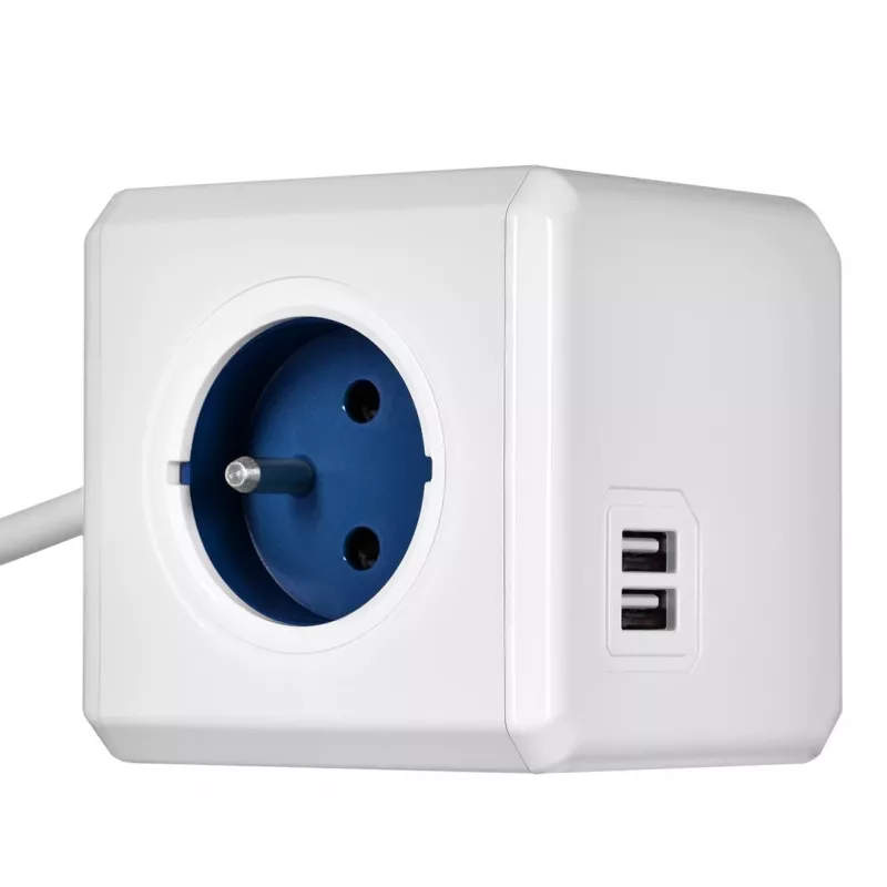 Allocacoc 2402BL/FREUPC Steckdosenleiste 1,5 m 4 AC-Steckdosen Innenbereich Blau, Weiß