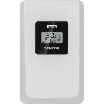 Sencor SWS 3000 W Wetterstation mit Ladestation und Funksensor, Weiß