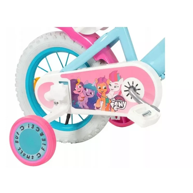 Kinderfahrrad Toimsa 1297 mit 12-Zoll-Schaumstoffrädern, 4 Rädern, Korb, Kettenschutz, Schutzblechen — My Little Pony