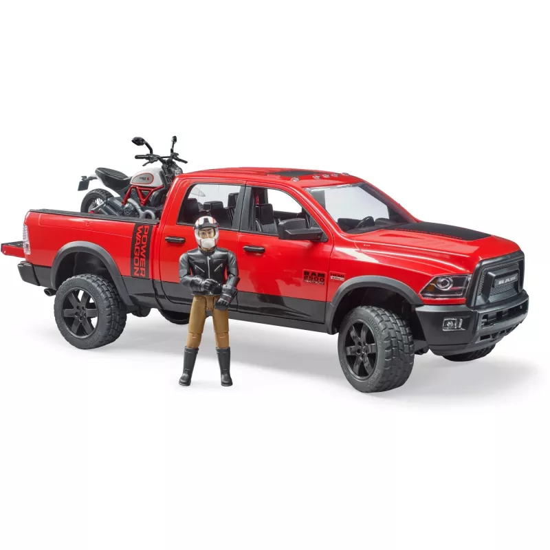 Dodge RAM 2500 Power Wagon mit Anhänger und Motorrad Ducati 02502 BRUDER