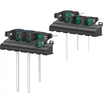 454/7 HF Set 1 Quergriff-Schraubendreher + Rack, 7-teilig (schwarz/grün, mit Haltefunktion)