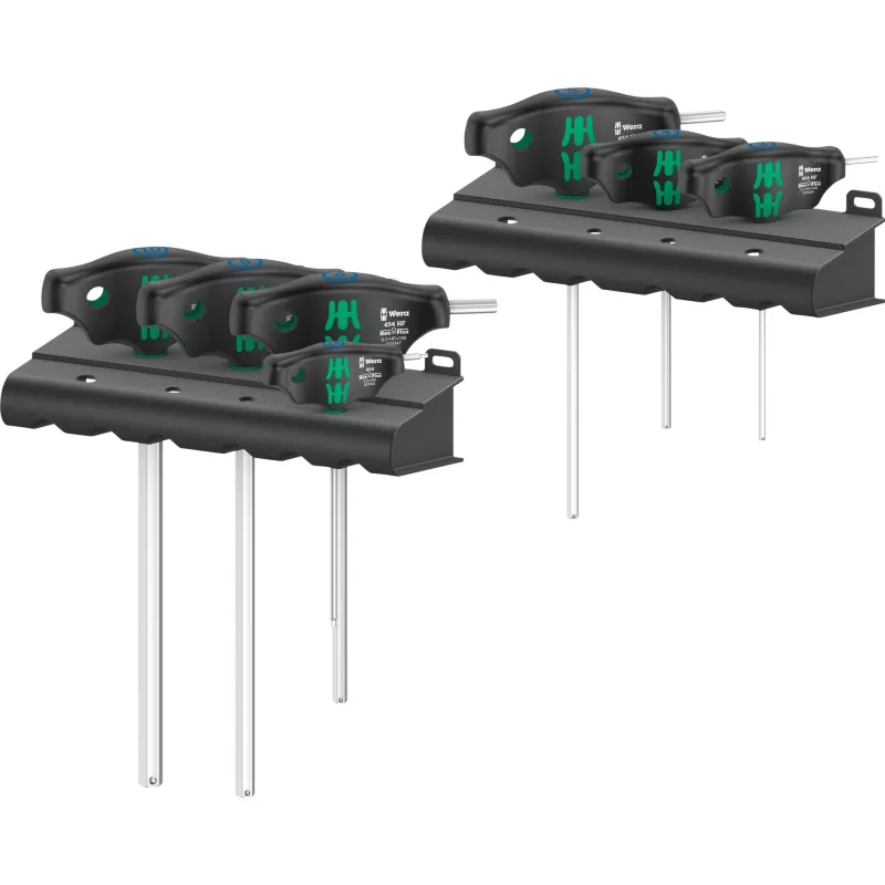 454/7 HF Set 1 Quergriff-Schraubendreher + Rack, 7-teilig (schwarz/grün, mit Haltefunktion)