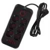 Steckdosenleiste MACLEAN MCE389 B — 6 Steckdosen, 4×USB-A + 1×USB-C, 110–240V, 2,1A, 2500W, 1,5 m Kabel, schwarz