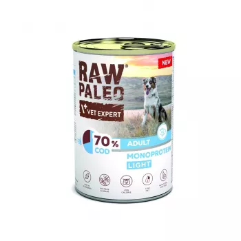 VETEXPERT Raw Paleo Cod Light Monoprotein Nassfutter für Hunde 400 g