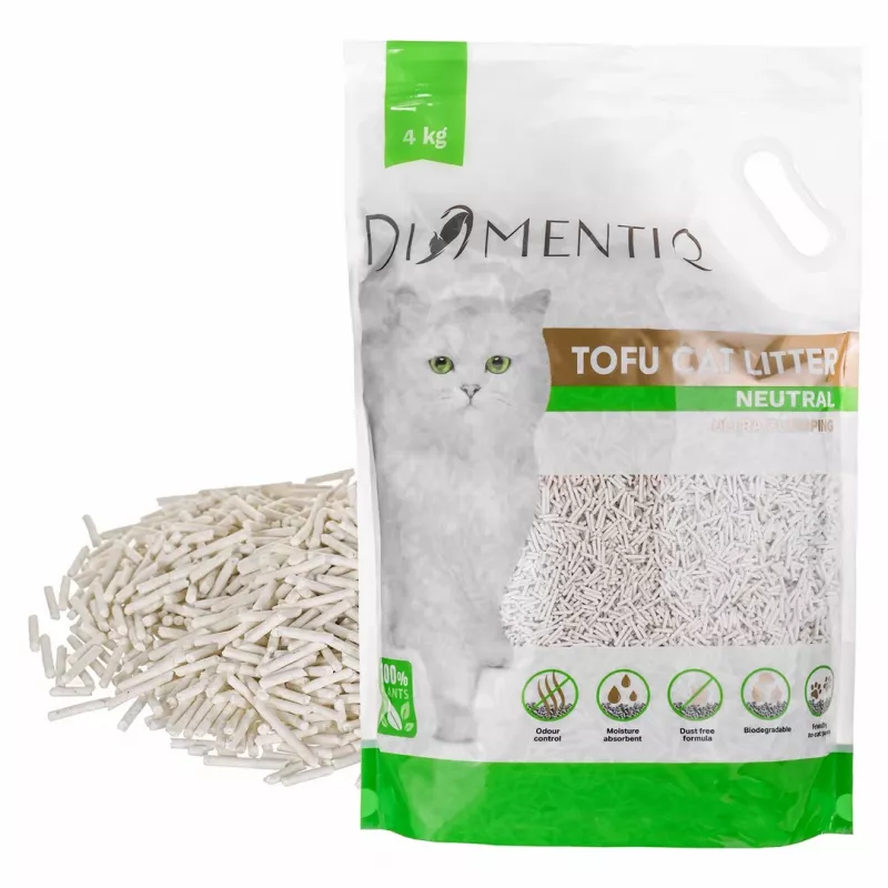 DIAMENTIQ Tofu Neutral Ultra klumpend – pflanzliche Streu – 4 kg