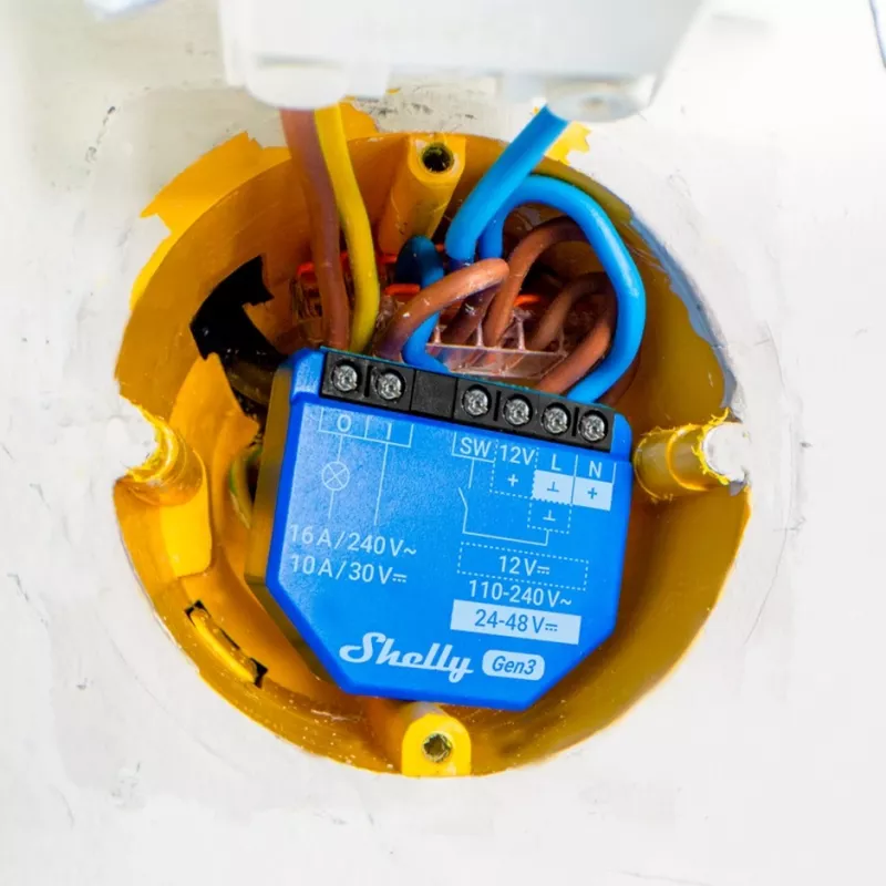 1 GEN3 Relais Intelligent Wi-Fi avec Contact Sec Interrupteur Domotique Compatible avec Al - Shelly